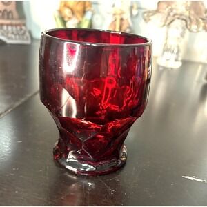 Viking Georgian Honeycomb Ruby Red Tumbler 12oz 5" Vintage Glass